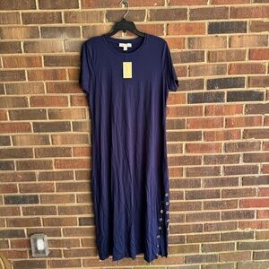 NWT Michael Kors Navy Blue Maxi Dress size P XL